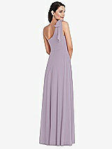 Alt View 3 Thumbnail - Lilac Haze Draped One-Shoulder Maxi Dress with Scarf Bow