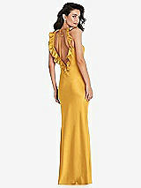 Alt View 2 Thumbnail - NYC Yellow Ruffle Trimmed Open-Back Maxi Slip Dress