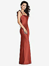 Alt View 1 Thumbnail - Amber Sunset Ruffle Trimmed Open-Back Maxi Slip Dress