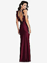 Alt View 2 Thumbnail - Cabernet Ruffle Trimmed Open-Back Maxi Slip Dress