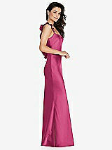 Side View Thumbnail - Tea Rose Ruffle Trimmed Open-Back Maxi Slip Dress