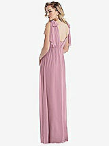 Alt View 2 Thumbnail - Dusty Pink Empire Waist Shirred Skirt Convertible Sash Tie Maxi Dress