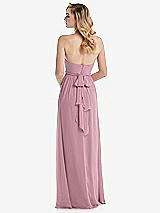 Alt View 7 Thumbnail - Dusty Pink Empire Waist Shirred Skirt Convertible Sash Tie Maxi Dress