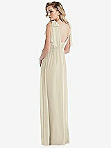 Alt View 2 Thumbnail - Champagne Empire Waist Shirred Skirt Convertible Sash Tie Maxi Dress