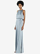 Side View Thumbnail - Mist High-Neck Low Tie-Back Maxi Dress with Adjustable Straps