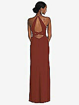 Front View Thumbnail - Auburn Moon Halter Criss Cross Cutout Back Maxi Dress