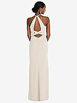 Front View Thumbnail - Oat Halter Criss Cross Cutout Back Maxi Dress