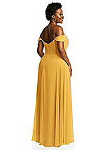 Alt View 3 Thumbnail - NYC Yellow Off-the-Shoulder Basque Neck Maxi Dress with Flounce Sleeves
