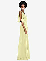 Alt View 2 Thumbnail - Butter Yellow V-Neck Split Sleeve Blouson Bodice Maxi Dress