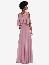 Alt View 3 Thumbnail - Dusty Pink V-Neck Split Sleeve Blouson Bodice Maxi Dress