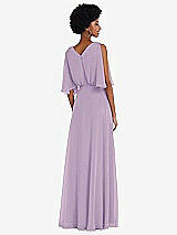 Alt View 3 Thumbnail - Pale Purple V-Neck Split Sleeve Blouson Bodice Maxi Dress