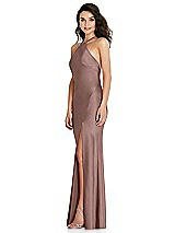 Side View Thumbnail - Sienna Halter Convertible Strap Bias Slip Dress With Front Slit