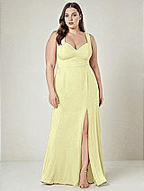 Alt View 1 Thumbnail - Butter Yellow Contoured Wide Strap Sweetheart Maxi Dress