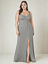 Alt View 1 Thumbnail - Chelsea Gray Contoured Wide Strap Sweetheart Maxi Dress