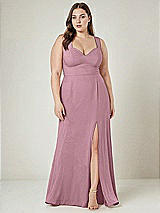 Alt View 1 Thumbnail - Dusty Pink Contoured Wide Strap Sweetheart Maxi Dress