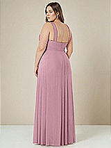 Alt View 2 Thumbnail - Dusty Pink Contoured Wide Strap Sweetheart Maxi Dress