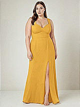 Alt View 1 Thumbnail - NYC Yellow Contoured Wide Strap Sweetheart Maxi Dress