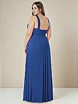 Alt View 2 Thumbnail - Classic Blue Contoured Wide Strap Sweetheart Maxi Dress