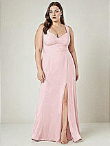 Alt View 1 Thumbnail - Ballet Pink Contoured Wide Strap Sweetheart Maxi Dress