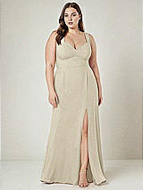 Alt View 1 Thumbnail - Champagne Contoured Wide Strap Sweetheart Maxi Dress