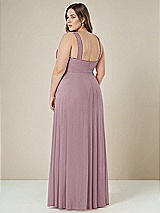 Alt View 2 Thumbnail - Dusty Rose Contoured Wide Strap Sweetheart Maxi Dress