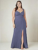 Alt View 1 Thumbnail - French Blue Contoured Wide Strap Sweetheart Maxi Dress