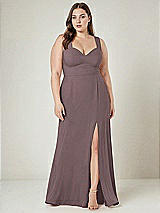 Alt View 1 Thumbnail - French Truffle Contoured Wide Strap Sweetheart Maxi Dress