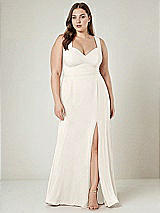 Alt View 1 Thumbnail - Ivory Contoured Wide Strap Sweetheart Maxi Dress