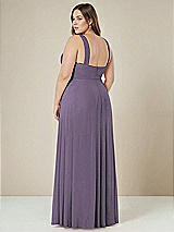 Alt View 2 Thumbnail - Lavender Contoured Wide Strap Sweetheart Maxi Dress