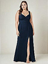 Alt View 1 Thumbnail - Midnight Navy Contoured Wide Strap Sweetheart Maxi Dress