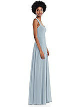 Side View Thumbnail - Mist Contoured Wide Strap Sweetheart Maxi Dress