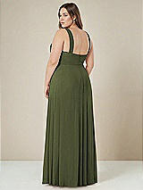 Alt View 2 Thumbnail - Olive Green Contoured Wide Strap Sweetheart Maxi Dress