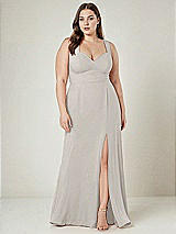 Alt View 1 Thumbnail - Oyster Contoured Wide Strap Sweetheart Maxi Dress
