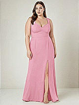 Alt View 1 Thumbnail - Peony Pink Contoured Wide Strap Sweetheart Maxi Dress