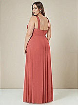 Alt View 2 Thumbnail - Coral Pink Contoured Wide Strap Sweetheart Maxi Dress