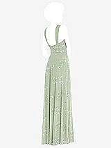 Rear View Thumbnail - Vintage Primrose Sage Contoured Wide Strap Sweetheart Maxi Dress