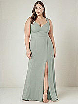 Alt View 1 Thumbnail - Willow Green Contoured Wide Strap Sweetheart Maxi Dress