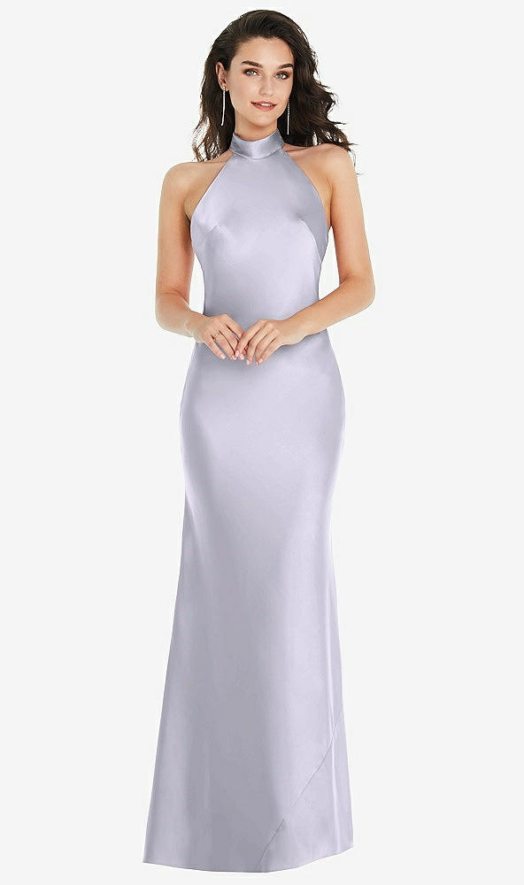 Front View - Silver Dove Scarf Tie High-Neck Halter Maxi Slip Dress