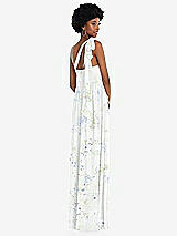 Alt View 3 Thumbnail - Bleu Garden Convertible Tie-Shoulder Empire Waist Maxi Dress