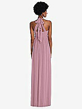 Alt View 5 Thumbnail - Dusty Pink Convertible Tie-Shoulder Empire Waist Maxi Dress