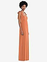 Side View Thumbnail - Sweet Melon Convertible Tie-Shoulder Empire Waist Maxi Dress