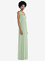 Side View Thumbnail - Celadon Convertible Tie-Shoulder Empire Waist Maxi Dress