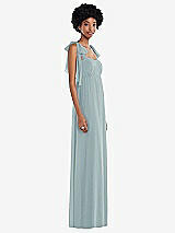 Side View Thumbnail - Morning Sky Convertible Tie-Shoulder Empire Waist Maxi Dress