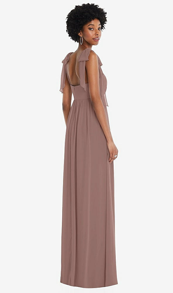 Back View - Sienna Convertible Tie-Shoulder Empire Waist Maxi Dress