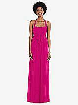 Alt View 1 Thumbnail - Think Pink Convertible Tie-Shoulder Empire Waist Maxi Dress