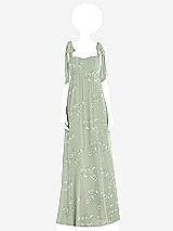 Front View Thumbnail - Vintage Primrose Sage Convertible Tie-Shoulder Empire Waist Maxi Dress