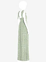 Rear View Thumbnail - Vintage Primrose Sage Convertible Tie-Shoulder Empire Waist Maxi Dress