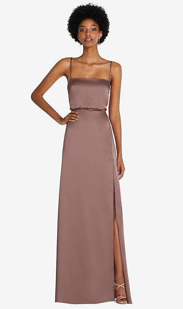 Front View - Sienna Low Tie-Back Maxi Dress with Adjustable Skinny Straps