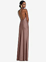 Rear View Thumbnail - Sienna Scarf Tie Stand Collar Maxi Dress with Front Slit