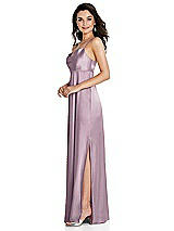 Side View Thumbnail - Suede Rose Cowl-Neck Empire Waist Maxi Dress with Adjustable Straps